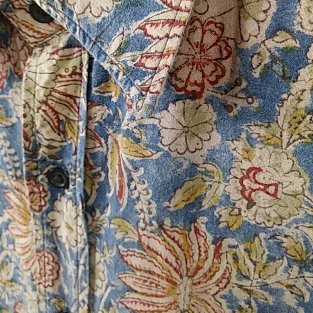 Vintage Ralph Lauren Men's Large Floral Button Up Long Sleeve Shirt - Picture 4 of 9